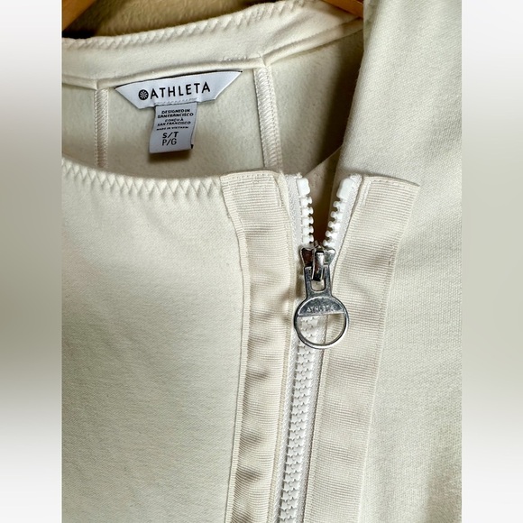 ATHLETA Magnolia White MOTO Jacket Full Zip Size S/T - Picture 8 of 10